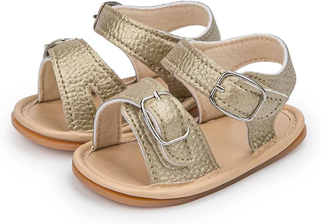 BabelvitInfant Baby Girl Boy Sandals Comfort Premium Summer Outdoor Casual Beach Shoes with Flower Bowknot Anti Slip Rubber Sole Newborn Toddler Prewalker First Walking Shoes