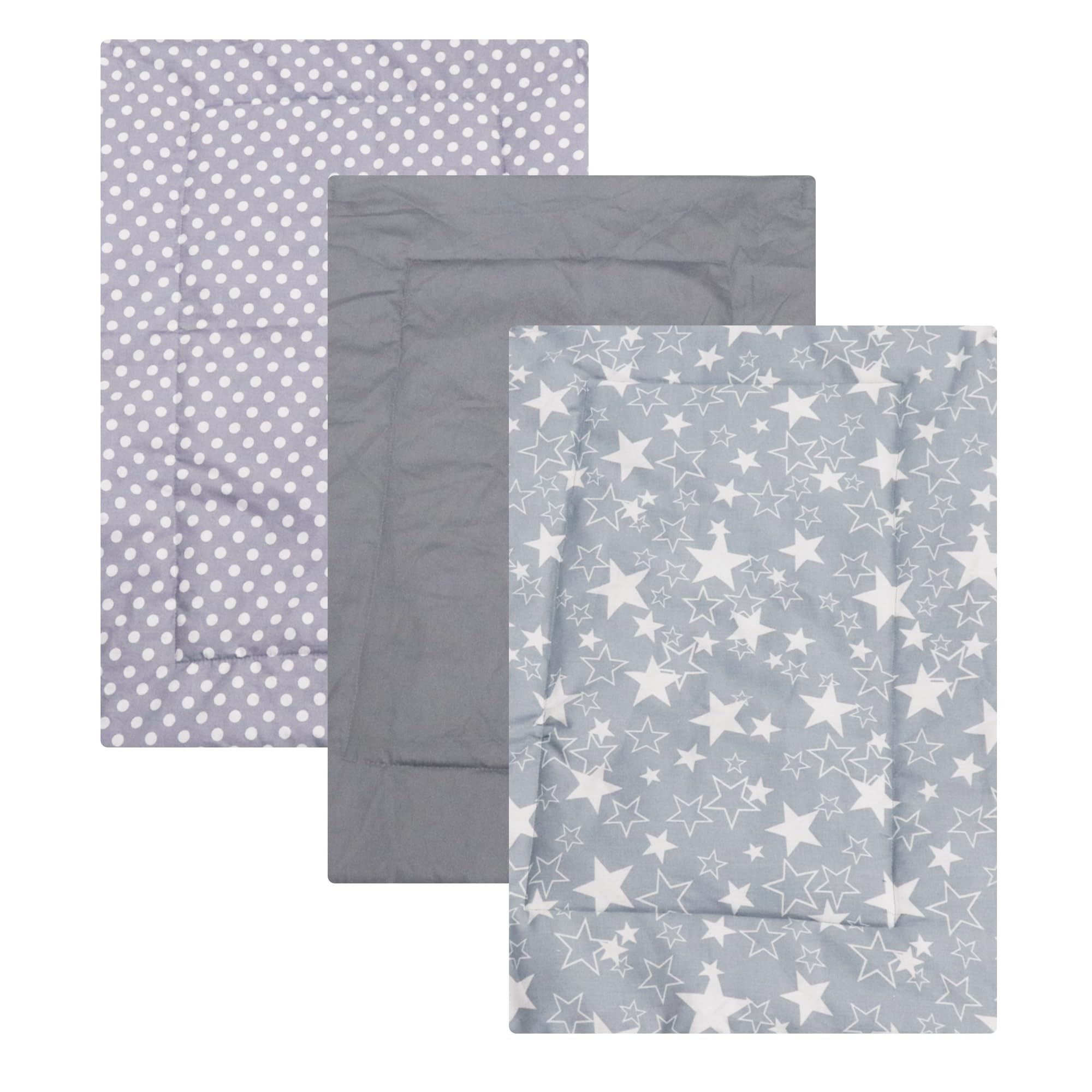 Kradyl Kroft Set of 3 Diaper Changing Mats for Baby | Reusable Cotton Changing Mat | Water Resistant Base Lining (Star Grey, Set of 3)-image-42