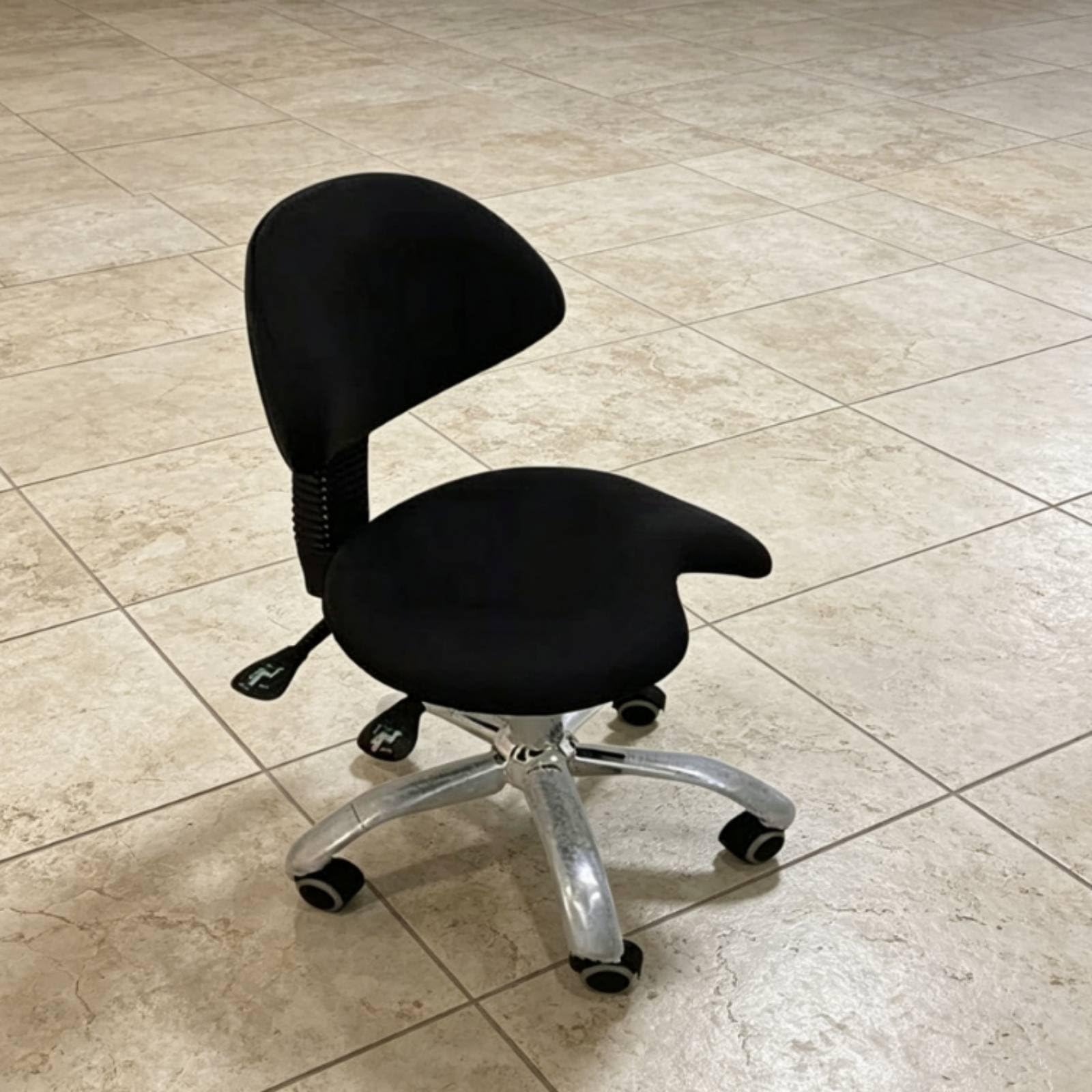Chaise de Dentiste Qianly avec Dossier Assise Confortable Tabouret de Tatoueur Pivotant Siège Praticien Réglable Blanc