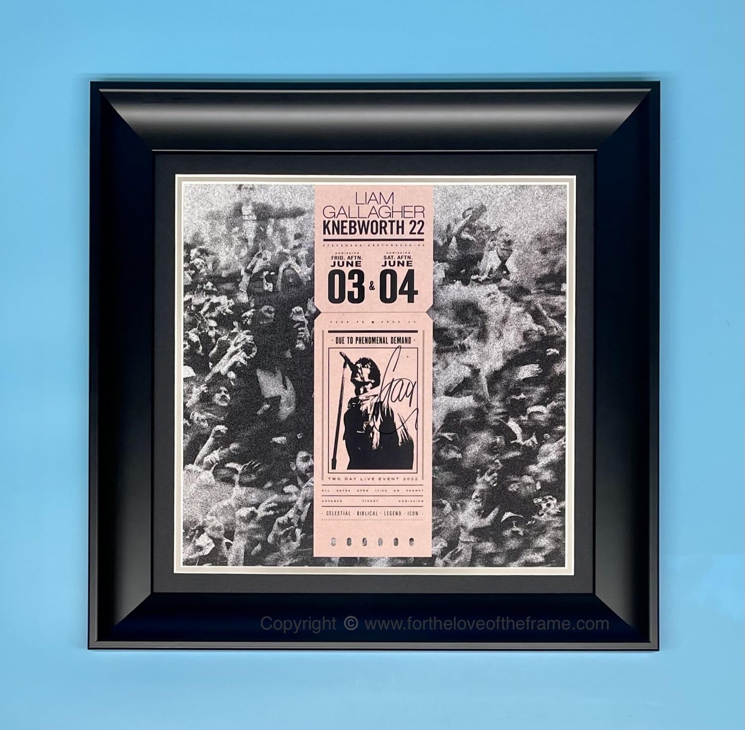 Liam Gallagher Signed Knebworth 22 Photo Cover In Luxury Handmade Wooden Frame With Deluxe CD & AFTAL Member Certificate Of Authenticity Music Oasis Autograph Memorabilia Poster