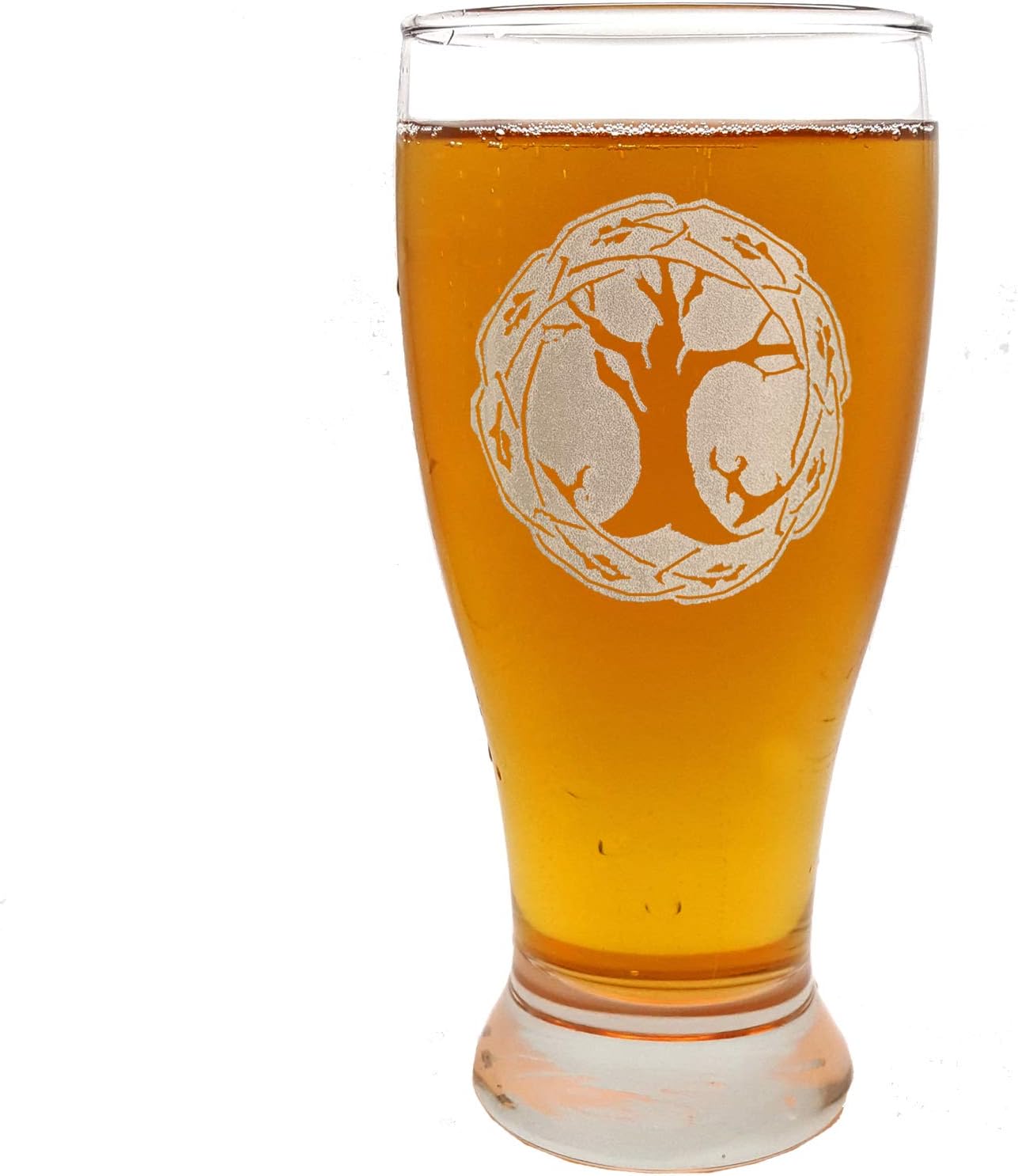 Celtic Circle Tree of Life Pint Glass - Engraved Personalization Included, Celtic Design Barware