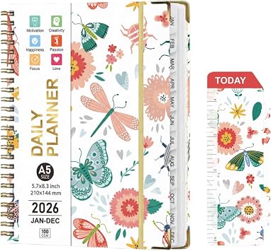 Planner 2026,Jan 2026-Dec 2026 Monthly & Weekly Calendar Planner,A5 Size