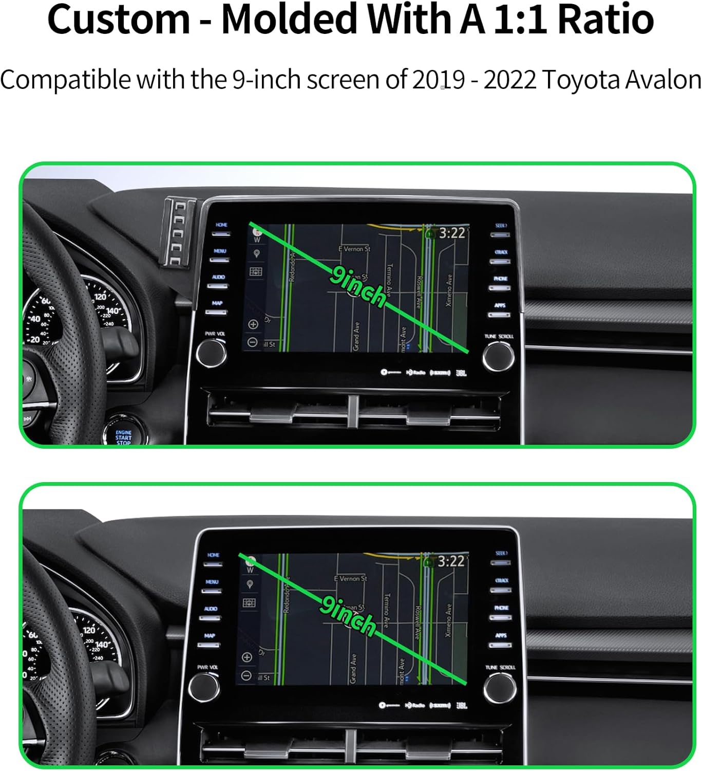 Wireless Charging car Phone Holder for Toyota Avalon 2019-2022 Accessories 9 inch Screen Fixed Clip,360° Rotation car Phone Mount Compatible with MagSafe