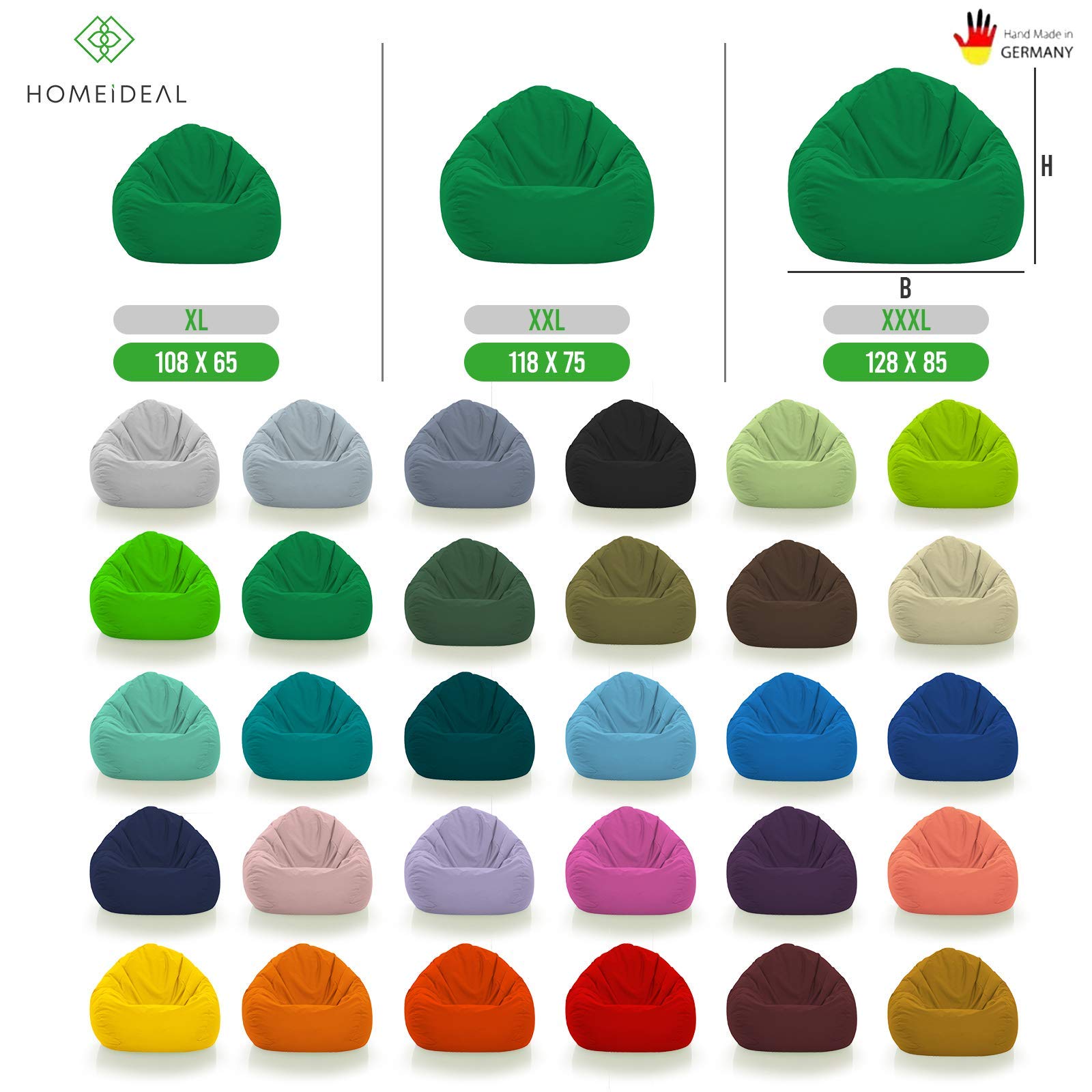 Sitzsack XXL Bodenkissen für Erwachsene & Kinder - Geeignet für Gaming oder Entspannen - Indoor wie Outdoor da er Wasserfest ist - mit EPS Perlen, Farbe:Anthrazit, Größe:XXXL