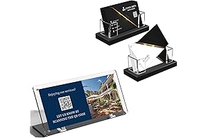 QR Code Holder, HIIMIEI Acrylic Stand with Business Card Holder, Clear QR...
