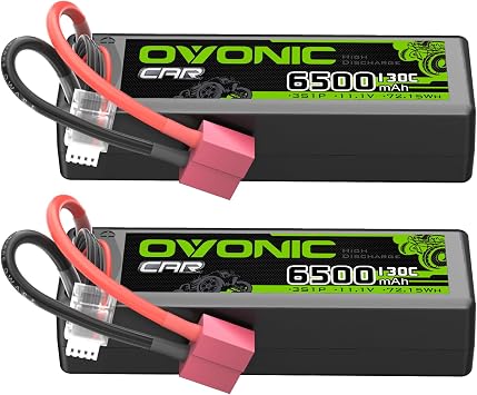 OVONIC 3S LiPo Battery 6500mAh 11.1V 130C RC Battery with T-Plug Connector