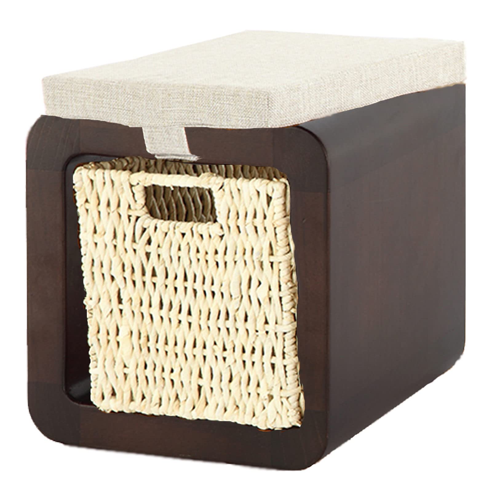 Banc et Tabouret de Rangement carré pour optimiser un petit salon, repose-pieds 3 pièces