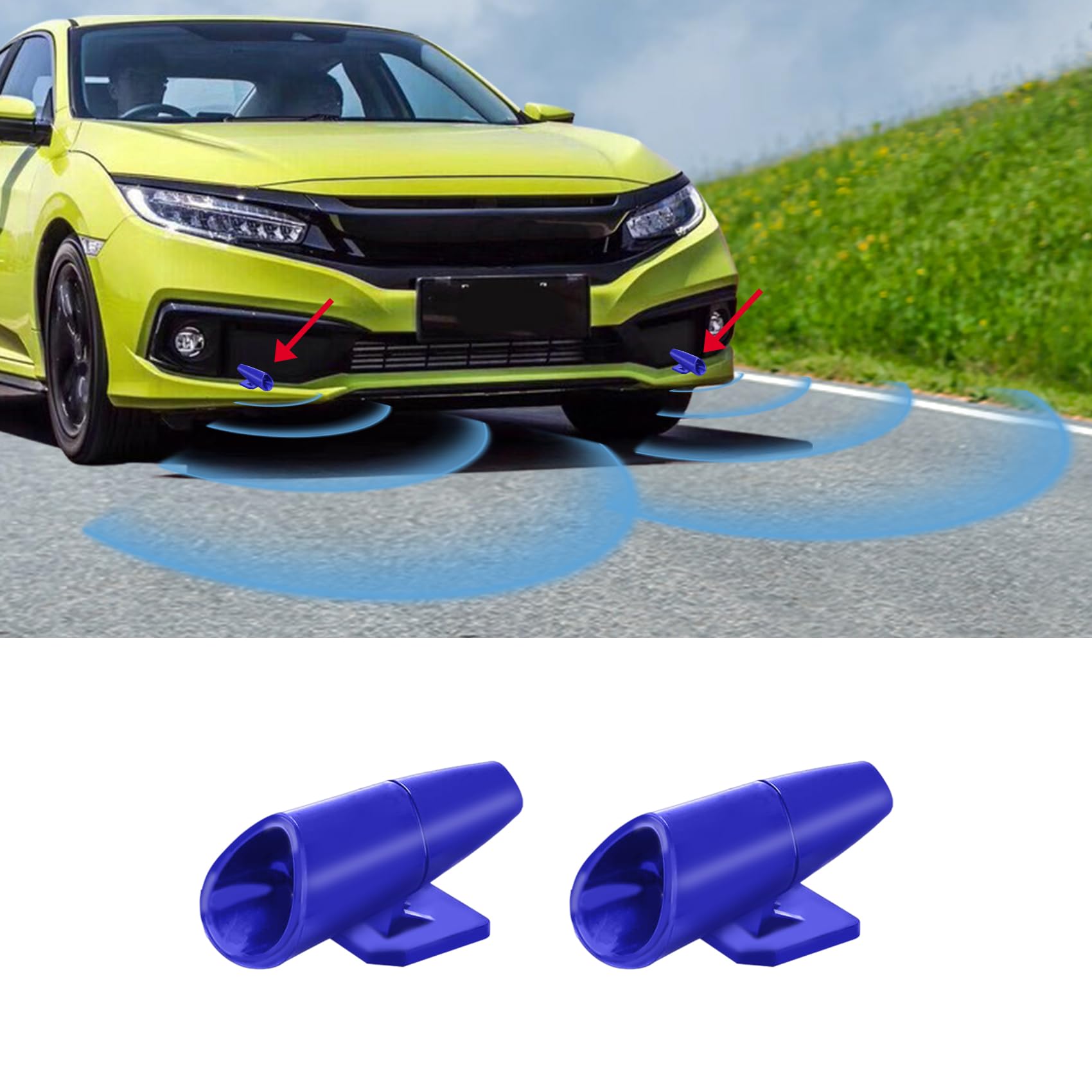 WINUERK Deer Whistles for Car, Deer Warning Devices, Avoids Animal Collisions, Save Deer Whistles Repellent Devices, Universal Automotive Interior Safety Products for Cars (Blue, 2PCS)