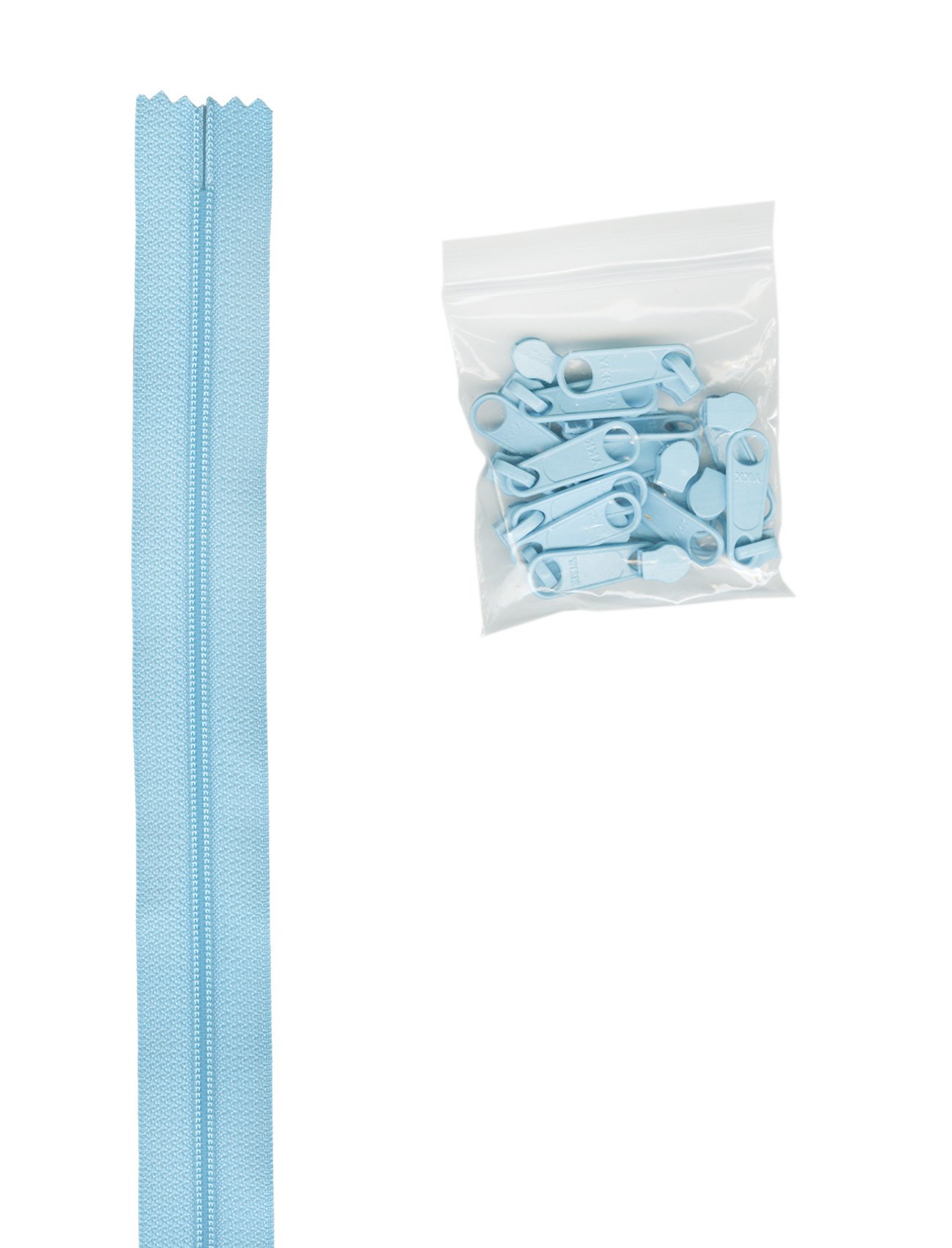 Patterns ByAnnie 4 Yards of 16mm #4.5 Zipper Chain and 16 Ex-Large, Polyester Nylon, Robin Egg Blue