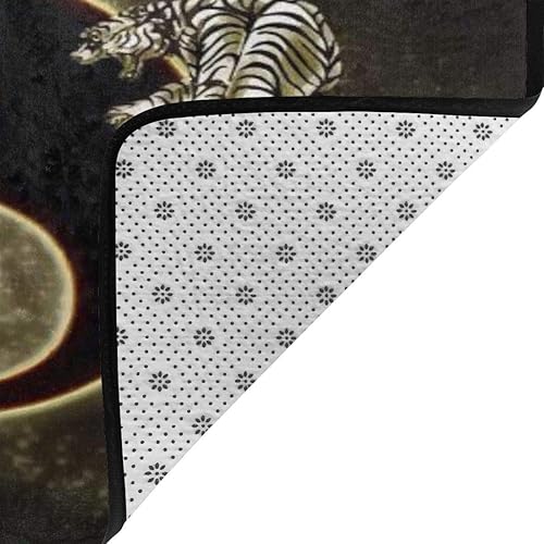 Miniatura 3 de KiuLoam Alfombra antideslizante de Yin Yang chino con tigre de dragón para sala de estar, dormitorio, tapete para decoración del hogar, 3 x 2 pies
