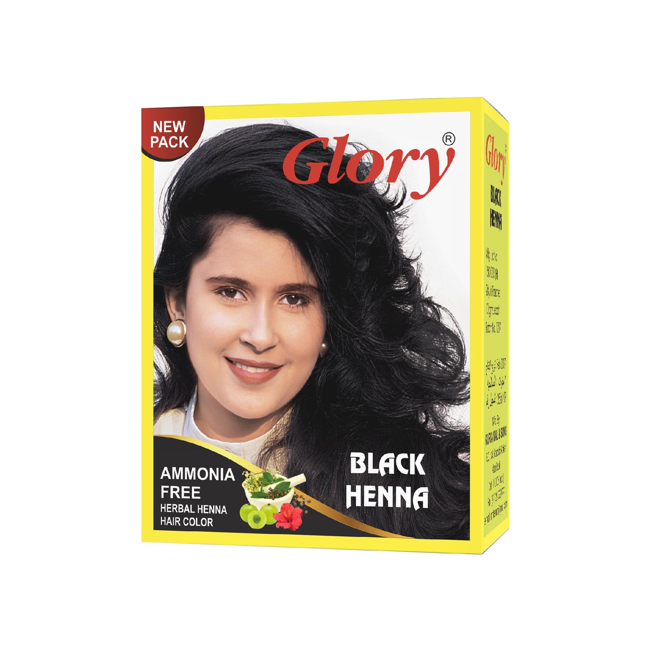 Glory Herbal Henna Hair Color - Pack of 6 (BLACK)