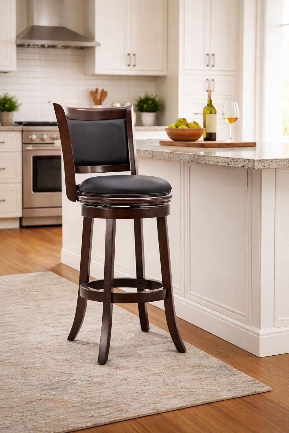 Augusta Swivel Bar Stool - Cappuccino