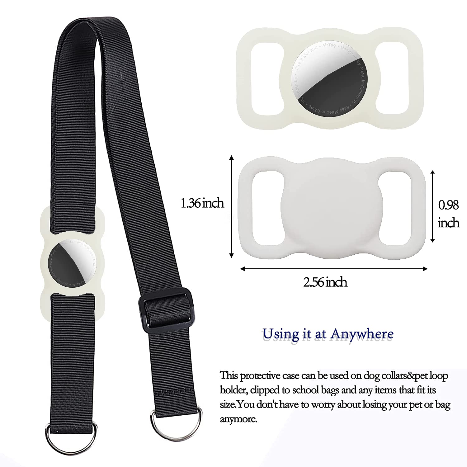 Pet Custodia Protettiva in Silicone per Apple Airtag GPS Finder, Porta Airtag per Apple, per cani e gatti, accessori per animali domestici