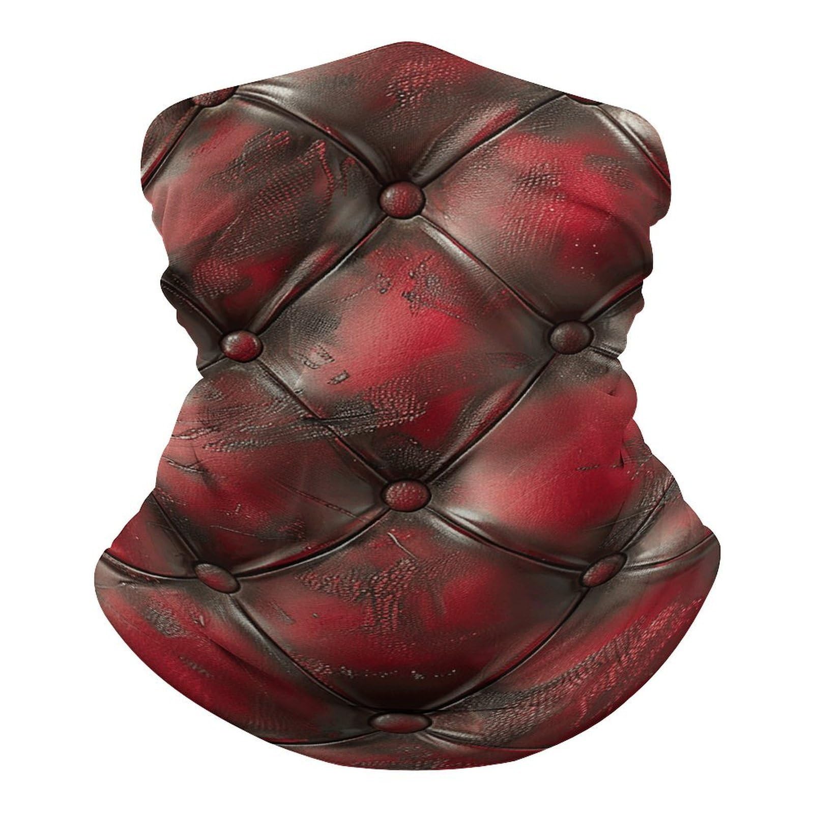 Balaclava Neck Gaiter Breathable Red Leather Pattern Bandanas Sun & Windproof Face Mask Face Cover Scarf Headband for Skiing Fishing Hiking Cycling All Season Outdoor Sports