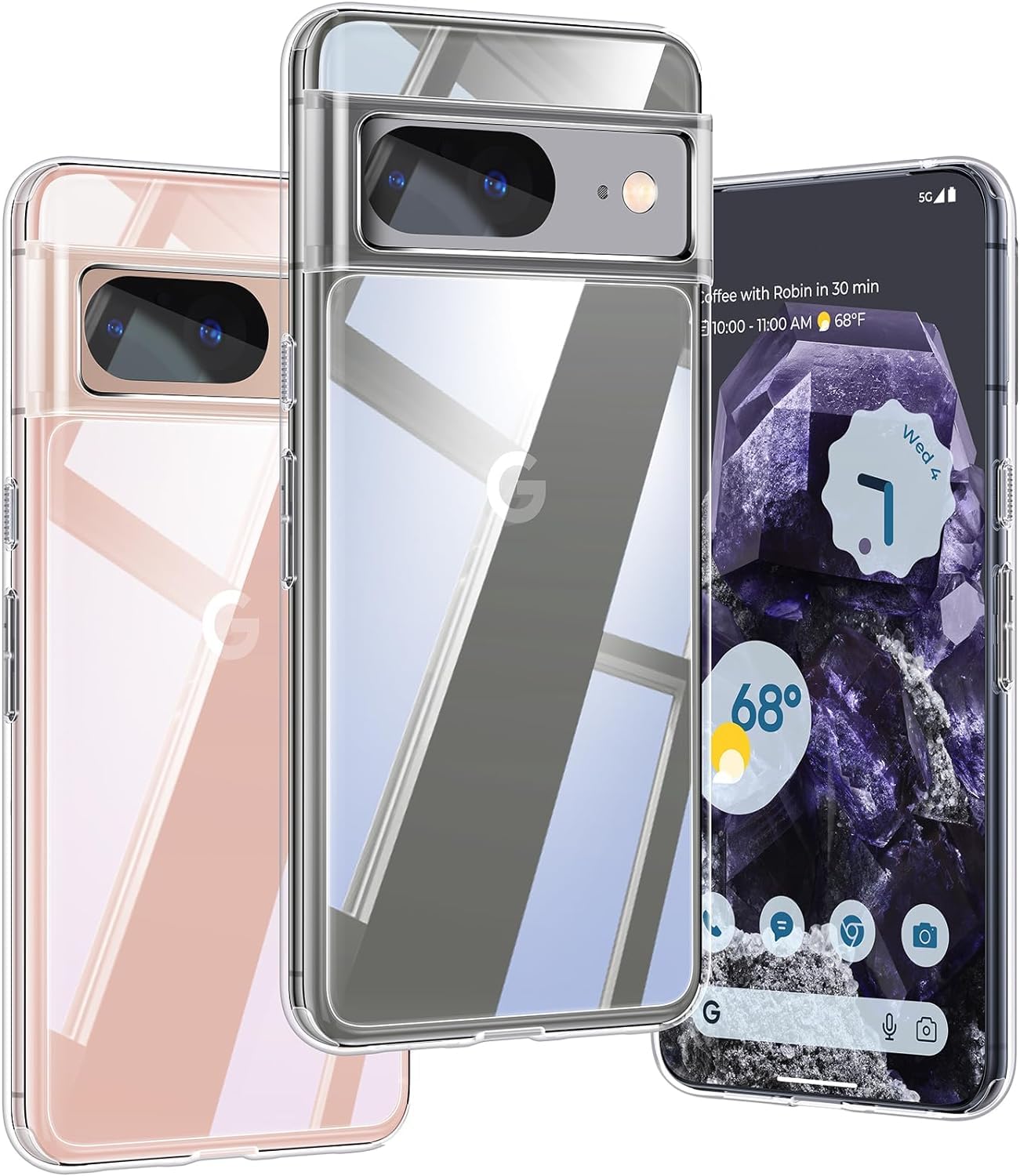 Handyhülle Für Google Pixel 8 – Klar, Transparent, Stoßfest & Rutschfest Aus TPU
