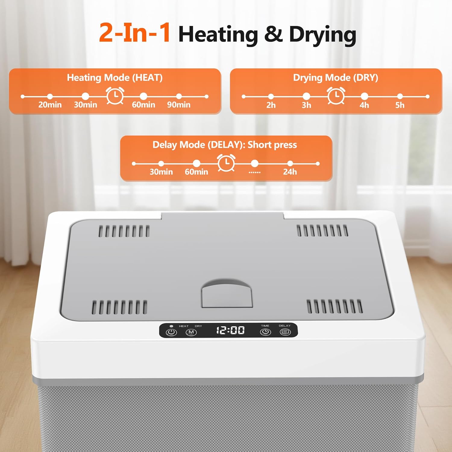 kapebow 35L Luxury Foldable Towel Warmer, 600W Fast Heating, Auto Shut Off, Fits 3 Large Towels (45x70), Bathrobes & Blankets, Heat/Dry Modes, 24H Delay, Perfect for Bathroom, Spa, Home (UL Listed)