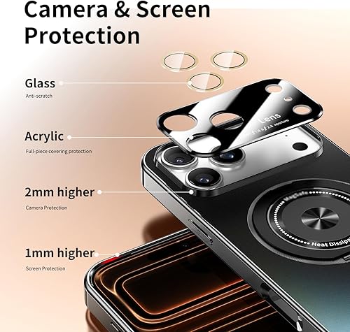 Miniatura 5 de Funda para iPhone 17 Pro Max con soporte magnético giratorio cubierta de cámara integrada compatible con MagSafe Funda delgada de protección a