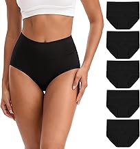 INNERSY Underwear for Women High Waisted Knickers Stretchy Cotton Panties Ladies Full Briefs Pack of 5