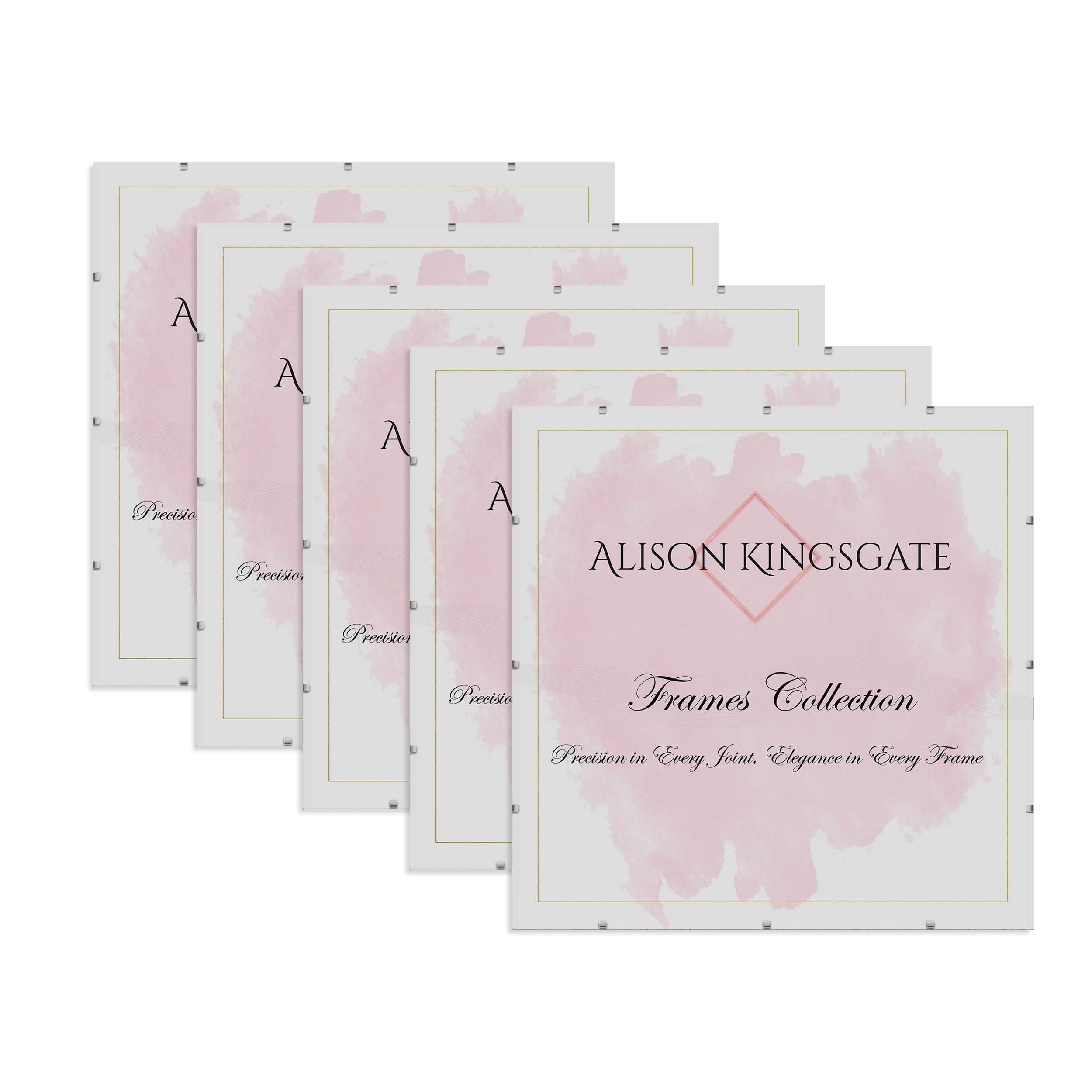 Alison Kingsgate 25X25 Clip Frame (Pack of 5)- Frameless Picture Frame with Shatter-Resistant Perspex & Sturdy MDF Back- Borderless Clip Photo Frame for Posters, Certificates, Art & Wall Decor — image 1