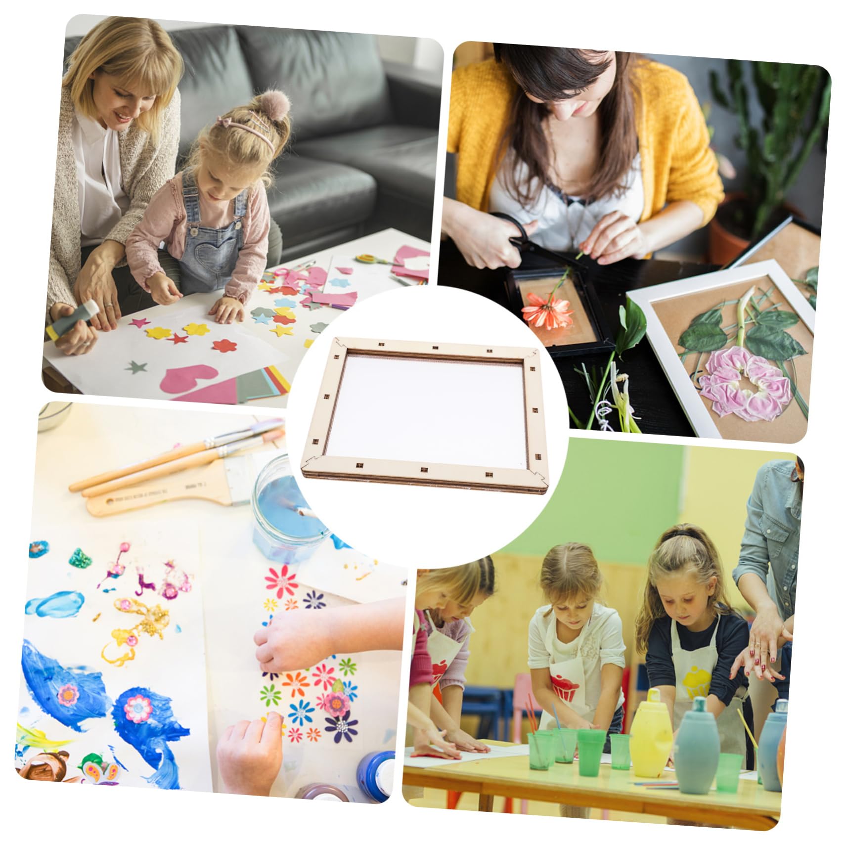 GOOHOCHY Wooden Paper Making Frame 2pcs Paper Craft Tools Making Supplies Kit for Diy