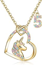Hidepoo Valentines Gifts for Kids Girls - Birthday Unicorns Gifts for Girls Unicorn Necklace Birthday Gift for 3-16 Year Old Girl Colorful CZ Heart Pendant Unicorn Necklace Jewelry Valentines Gift