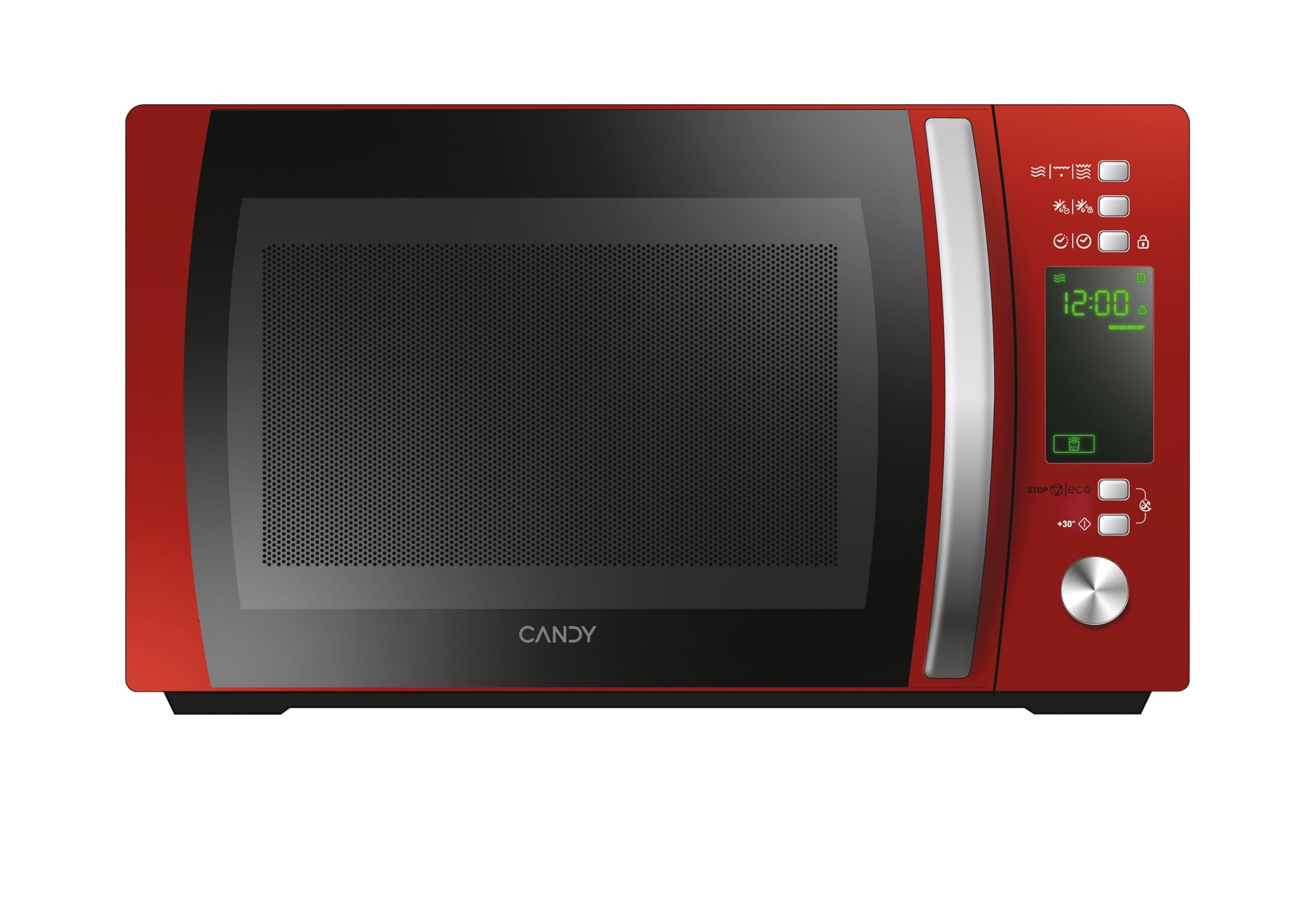 Candy CMXG20DR Microonde con Grill e App Cook-in, 20 Litri, 700 Watt, Funzione Scongelamento, Frequenza 50 Hz, Libera Installazione, 5 Livelli di Potenza, 44x35,75x25,9 cm, Rosso