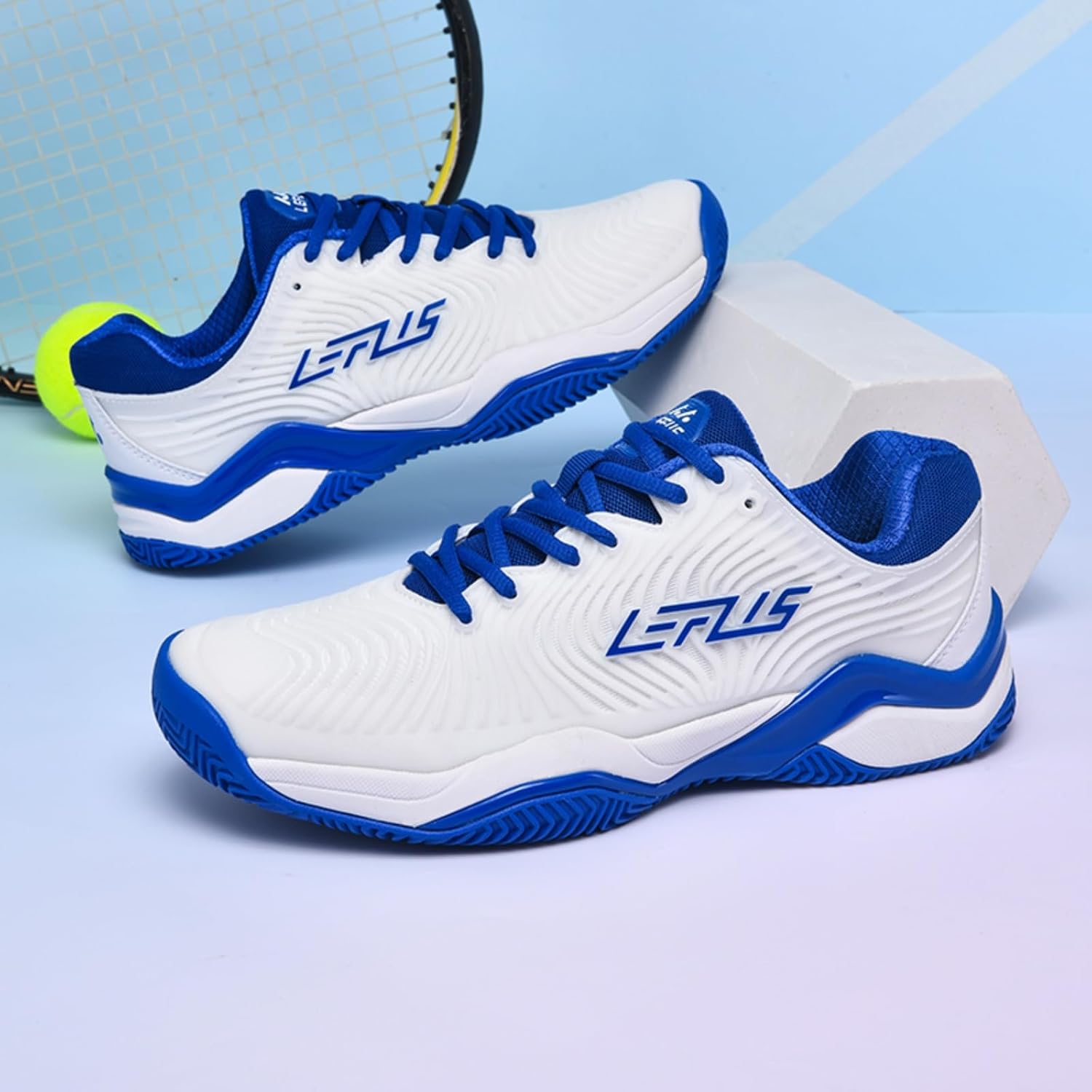 Men's Pickleball Shoes - Tennis & Racquetball Anti-Slip Court Sneakers - Cushioned, Breathable for Men and Women