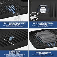 Vista 5 de Protector contra salpicaduras de cocina para fregadero, alfombrilla de silicona para grifo de fregadero, protector contra salpicaduras para grifo