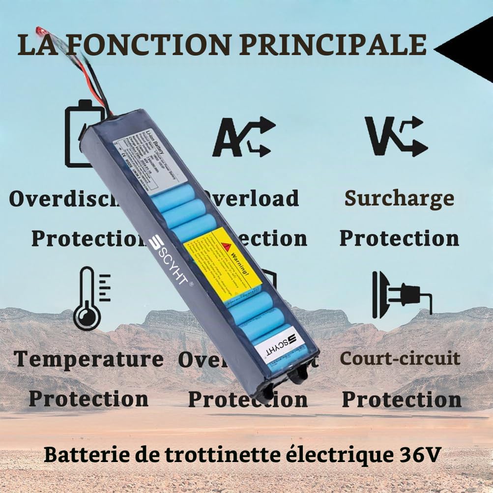 Batterie au Lithium 36 V 7,8 Ah 10,5 Ah 6 Ah Batterie de Remplacement 10S3P Batteries Trottinette électrique pour M365 avec Port JST pour Moteurs 200 W à 400 W,36v7.8ah xt30