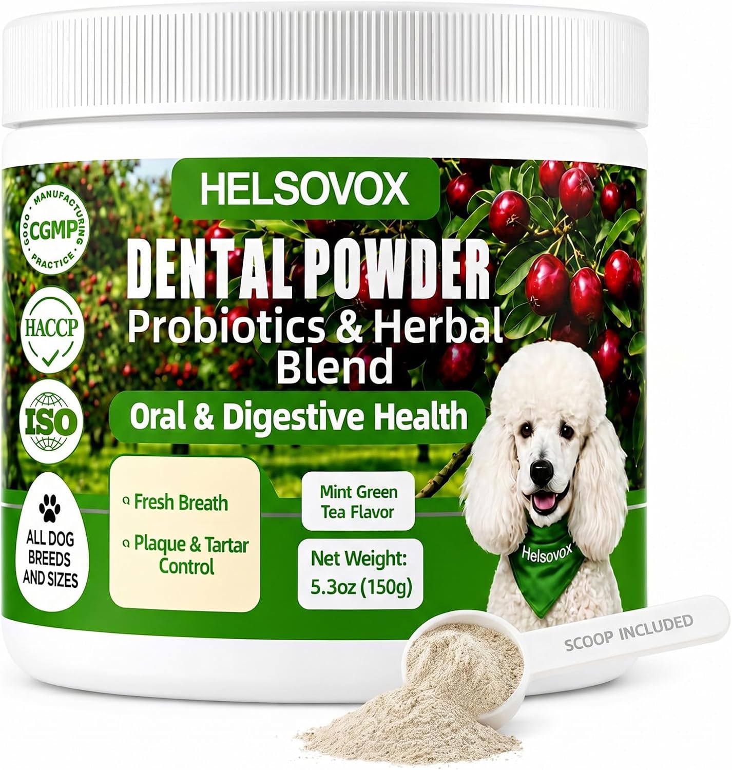 Dog Dental Powder for Teeth Cleaning & Breath Fresher 150g 60days