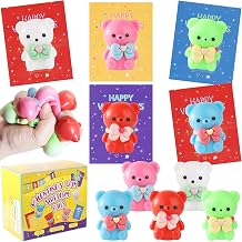 25 Pack Valentines Day Stress Balls Set - Valentine Gift Exchange Squeeze Relief Balls Fidget Stretchy Toys, Cute Bear Squishy Toys, Complete Classroom Exchange Kit, Sensory Fidget Toys for Kids