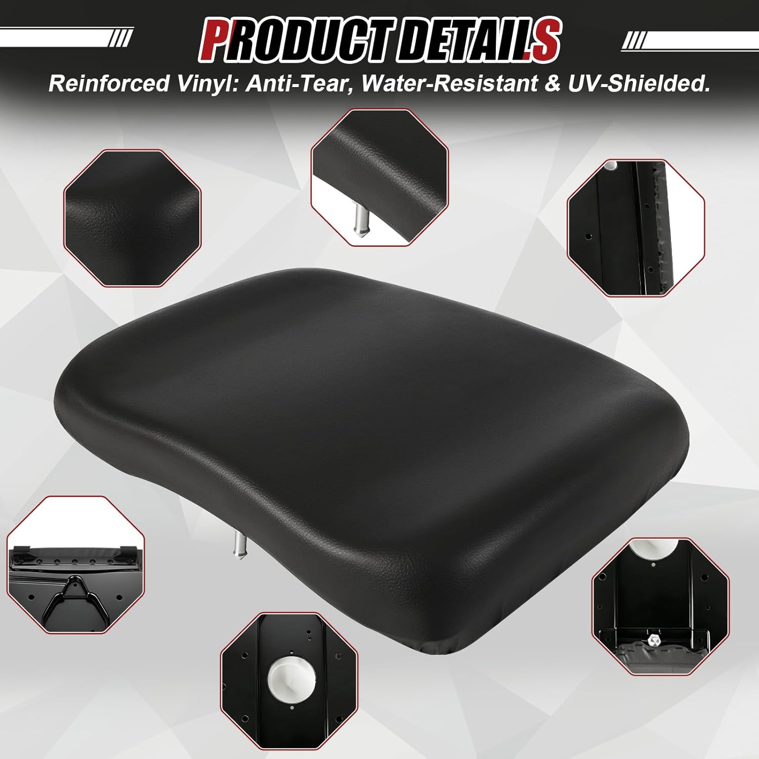 Seat Bottom Cushion Replacement for 2013-2019 Polaris Ranger ETX EU EV XP 570 900 1000 Diesel EU HST Deluxe CREW OE 2684966-070 Driver Side Black