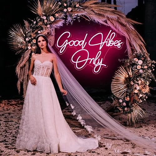 Miniatura 3 de HDJSIGN Neon Sign Good Vibes Only Led Neon Sign For Wall Decor Wedding Party Decor Store Bedroom Home Apartment Room Bar Club Birthday Bachelorette