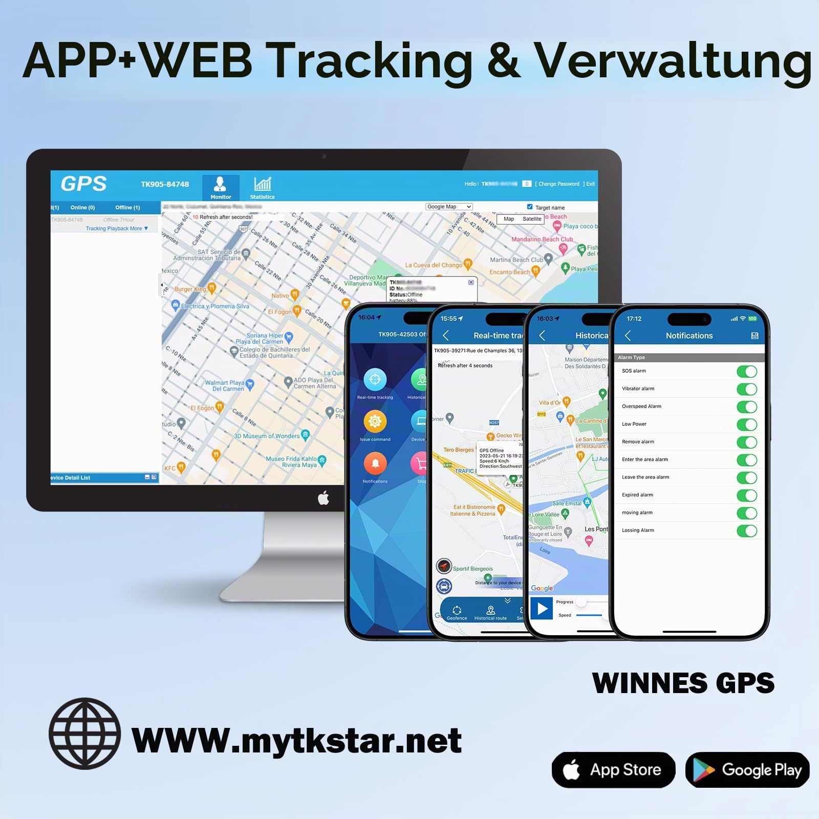 GPS Tracker 4G mit Integrierte SIM, Starker Magnetischer Wasserdichter 5000mah Akku Mit APP/PC-Plattform (ABO erforderlich) Diebstahlschutz Echtzeit Tracking Locator Für Auto, Motorrad, LKW, Boot