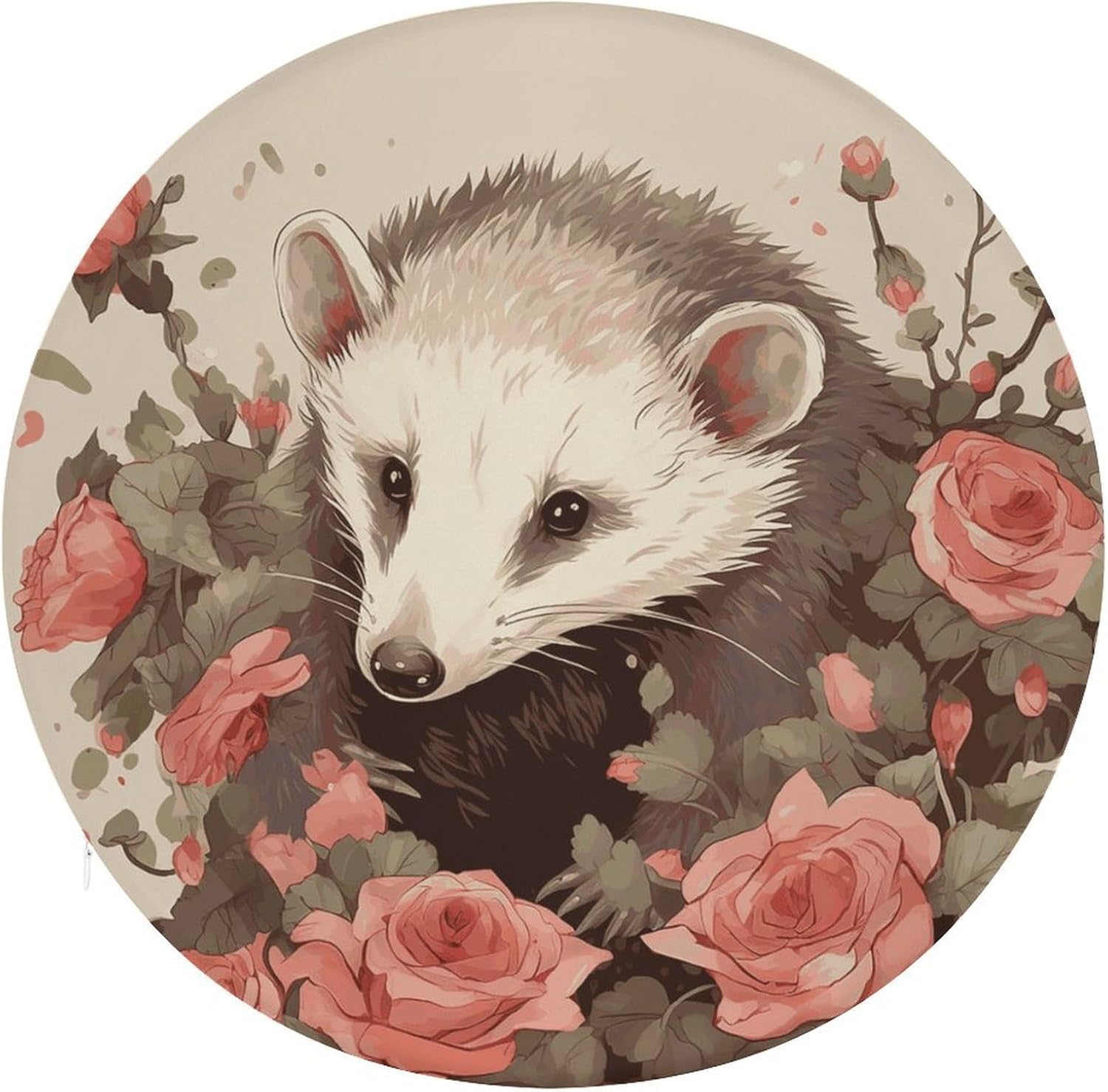Opossum and Roses Chair Cushions Floor Pillow Chair Pad