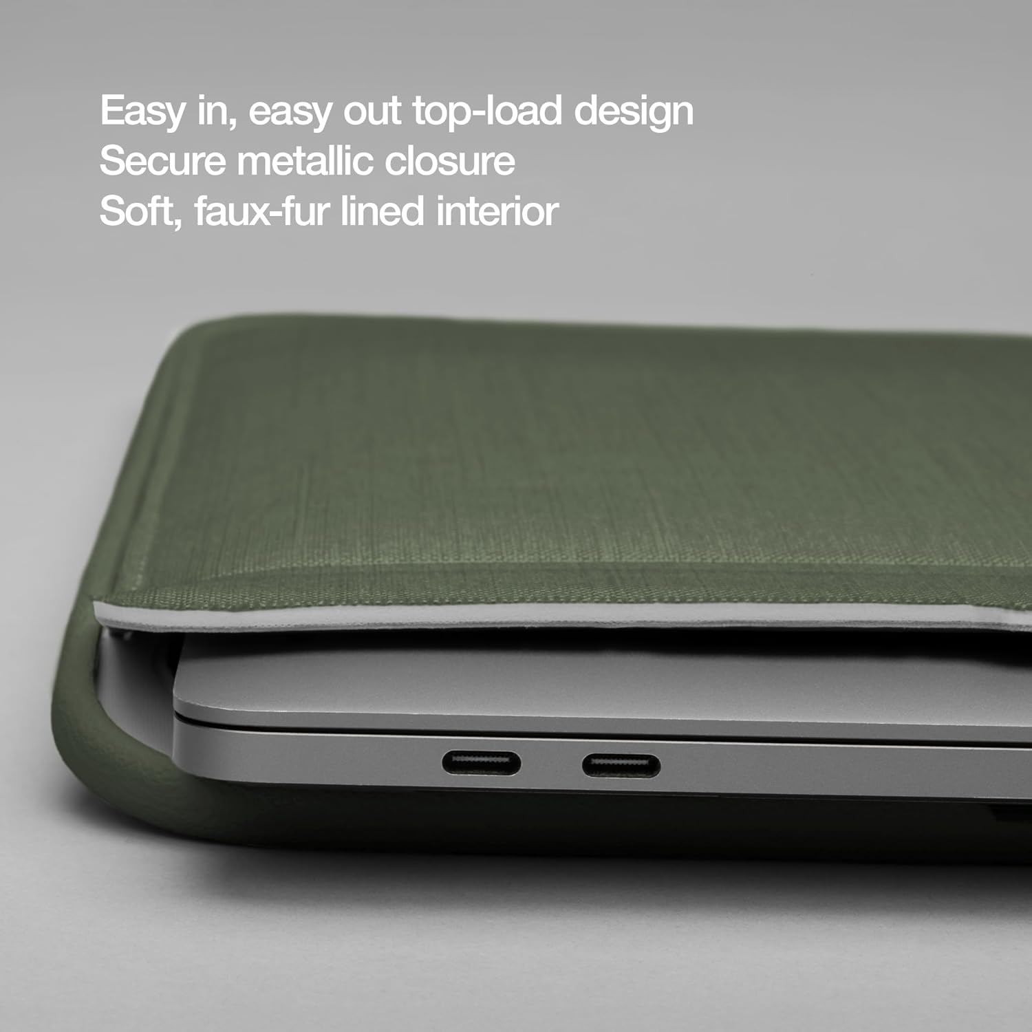 Incase ICON Sleeve with Woolenex - MacBook Pro 14 inch Case - 2024, 2023, 2022, 2021, M4, M3, M2, M1 - Fitted MacBook Case, Laptop Sleeve, Hard Cover, Durable, Lightweight - Huntmaster Green