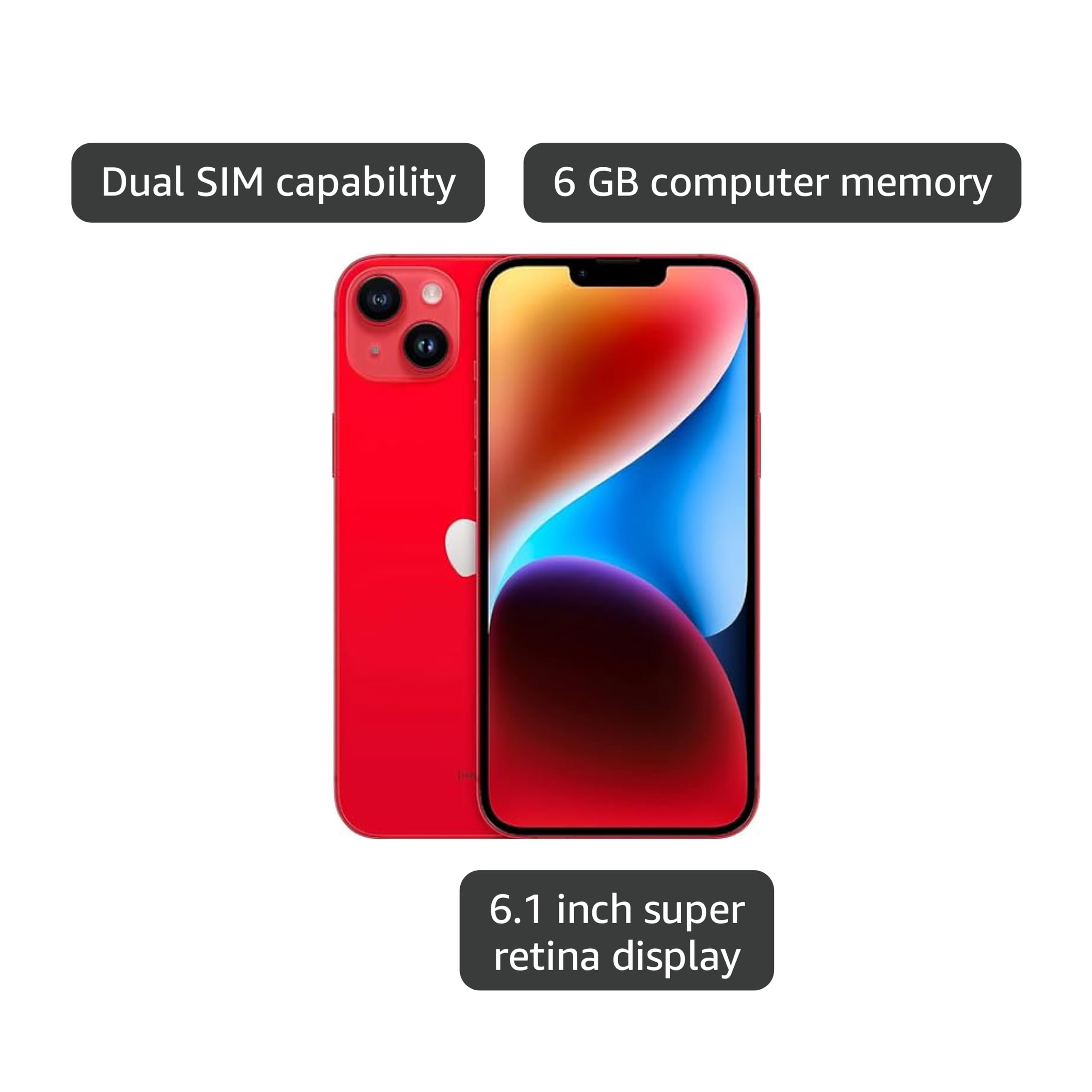 Amazon.com: Apple iPhone 14, 128GB, (PRODUCT) Red - Unlocked