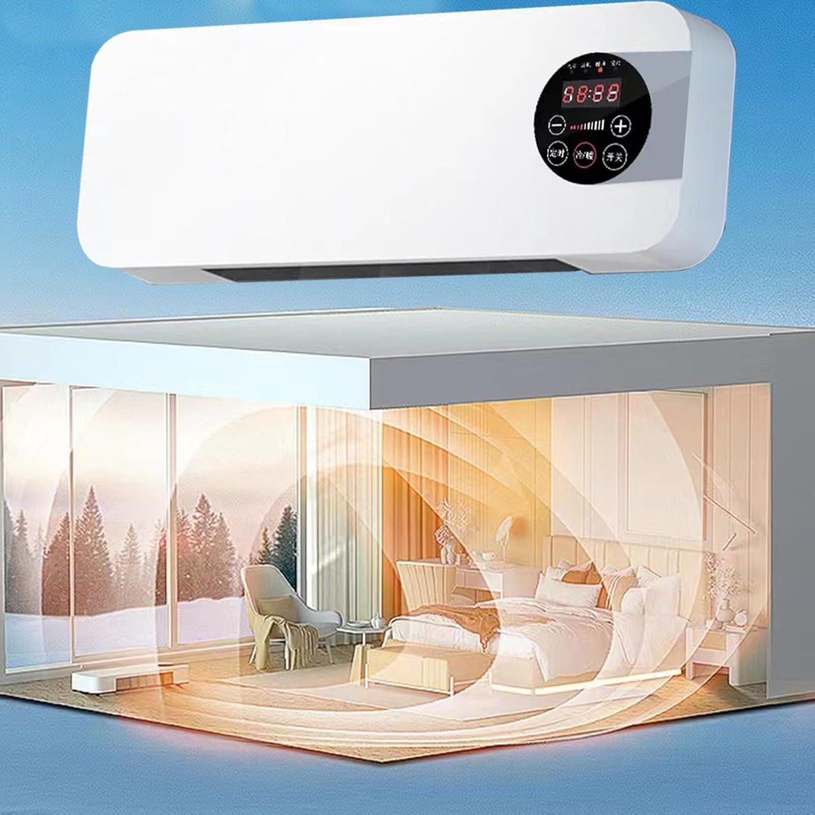 Condizionatore A Parete Senza Unità Esterna 2025 Versione Migliorata, Condizionatore Portatile Max 2 in 1 Ultra Potente con Telecomando, Ultra Silenzioso, Veloce Raffreddamento Riscaldamento