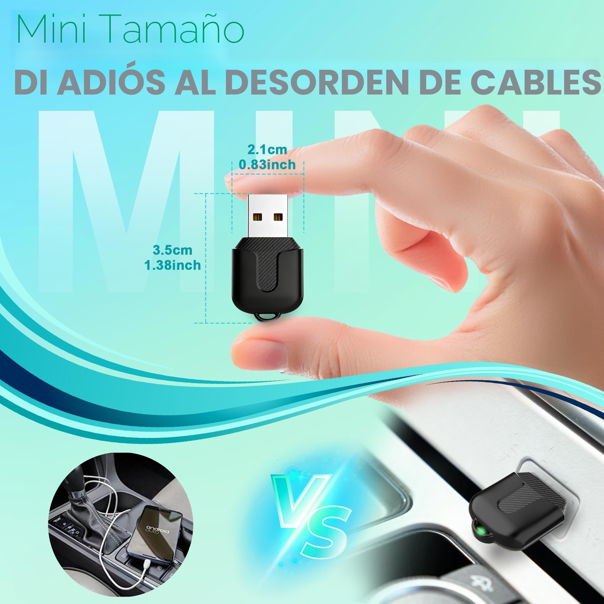 Carplay Inalambrico,Adaptador CarPlay Wireless Adapter Plug and Play La Nueva versión es rápida y Estable,Adecuada para y automóviles con Carplay