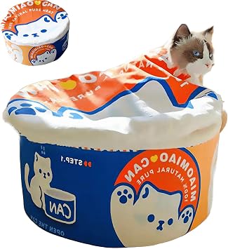 Cat Beds for Indoor with Anti-Slip Bottom, Cat Cave Bed, Hideaway Warm Comfortable, Kitty Caves & Houses for Multi Small Pet Large Kitty, Puppies, Rabbits Orange, S