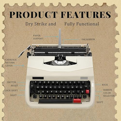 Miniatura 7 de Selección de coleccionista vintage Máquina de escribir manual vintage (modelo estándar restaurada individualmente) - Arte retroGuía mecánica para