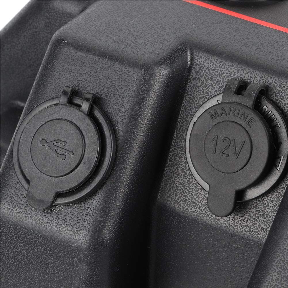 Scatola Batteria Auto, Stazione di Alimentazione Motore Plastica Trolling Stazione di Alimentazione Centro Motore Scatola Batteria Porta USB e Caricabatterie 12V
