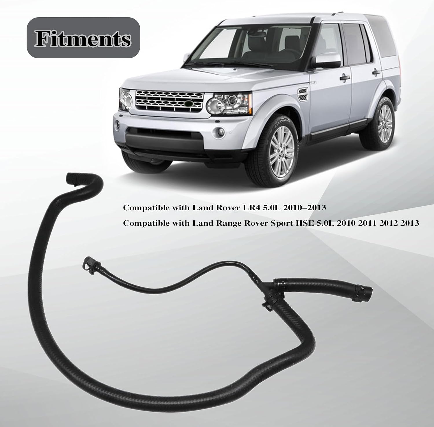 SecosAutoparts LR013687 LR014567 Radiator Coolant Hose, Fit for Land Rover LR4 5.0L 2010-2013, Fit For Land Range Rover Sport HSE 5.0L 2010-2013, Upper Radiator Coolant Hose Overflow Tank
