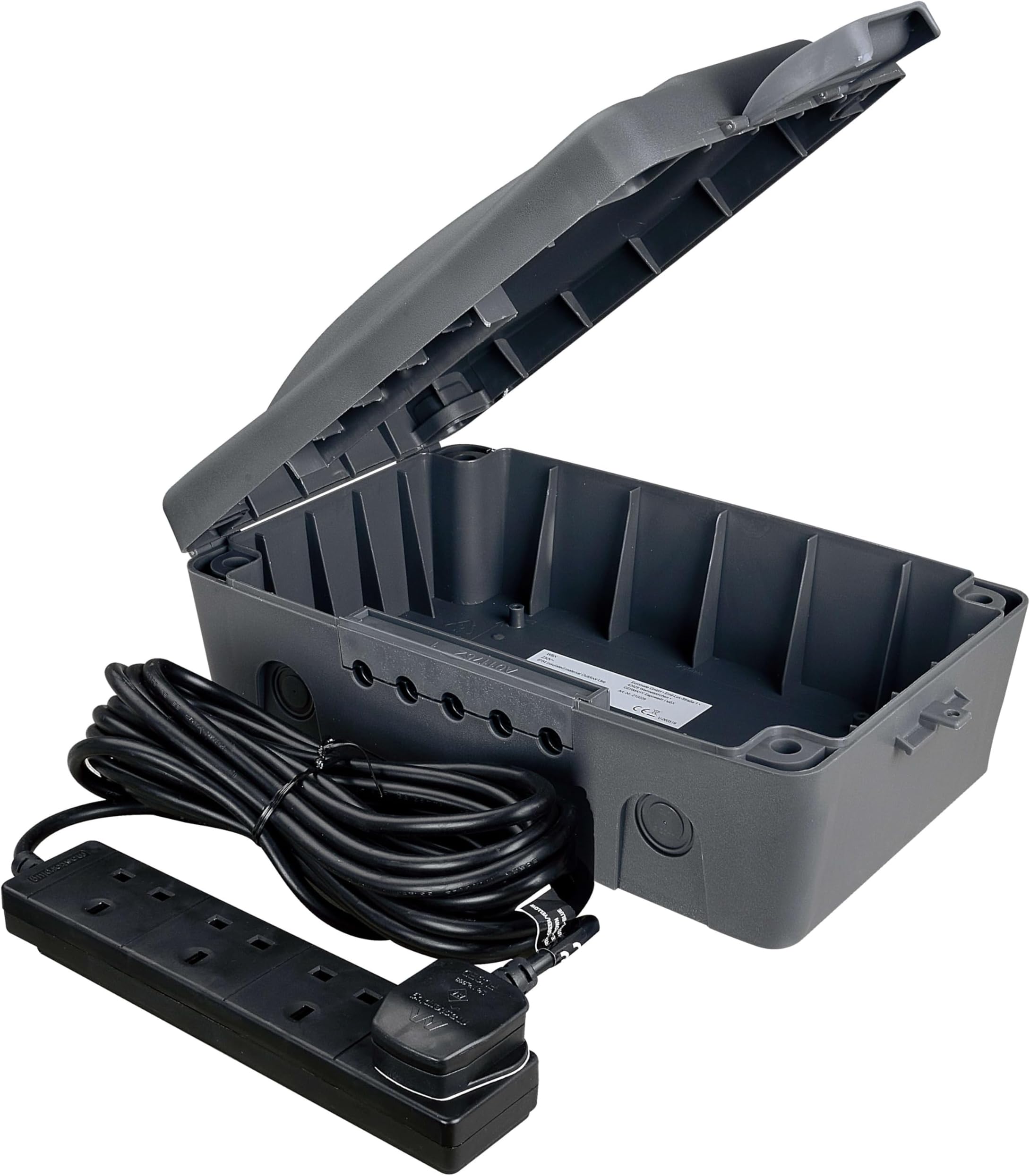 Weatherproof Box with 4 Socket 10m Extension Lead