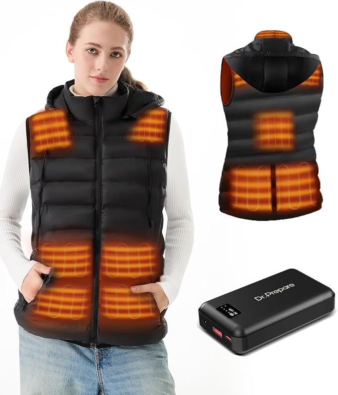 Heated Women's Vest with Hood