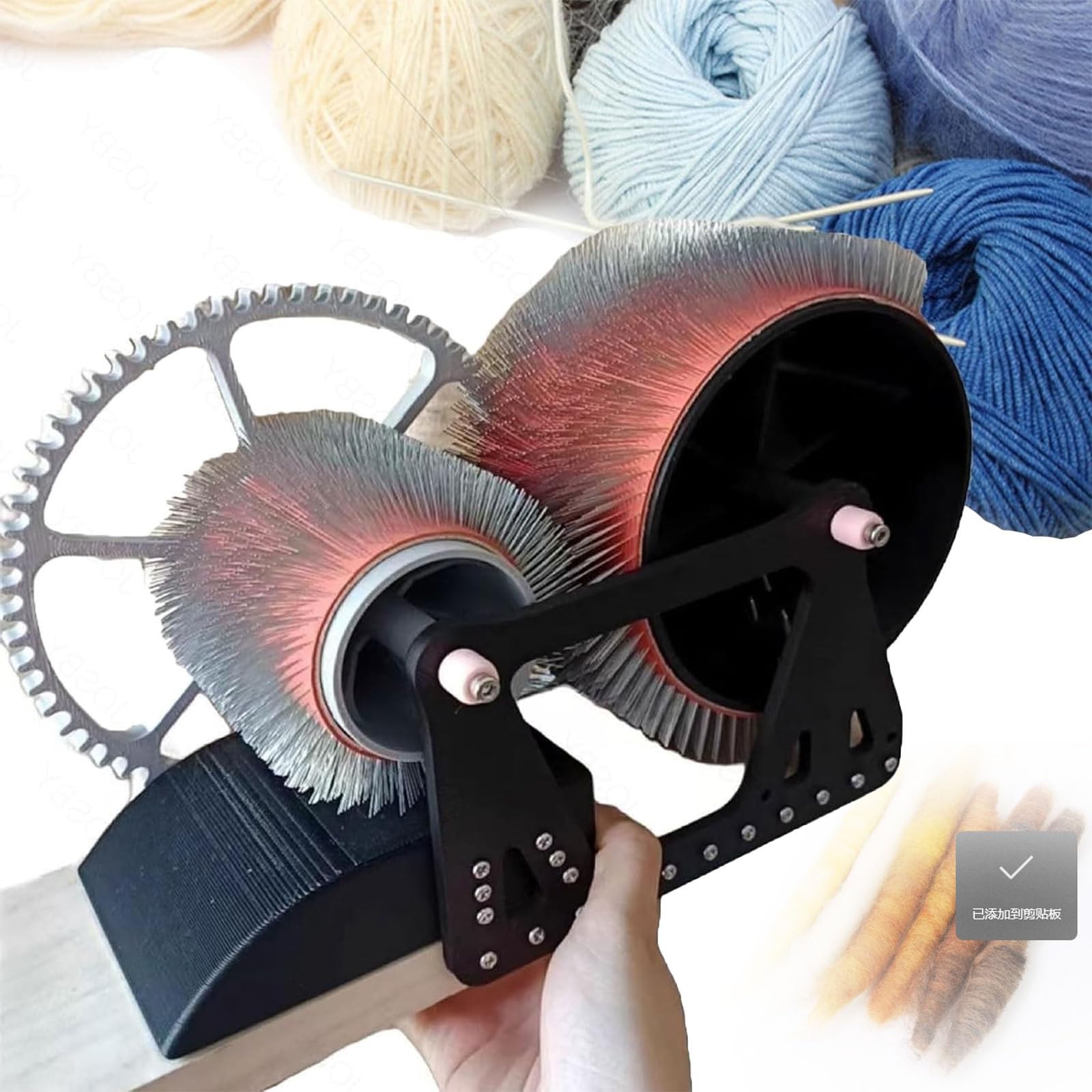 Jybnbbe As Shown Hand Crank Drum Carder, Manual Wool Carding Machine For Diy Felting, Fast Color Mixing, Fiber Blending & Impurity Removal