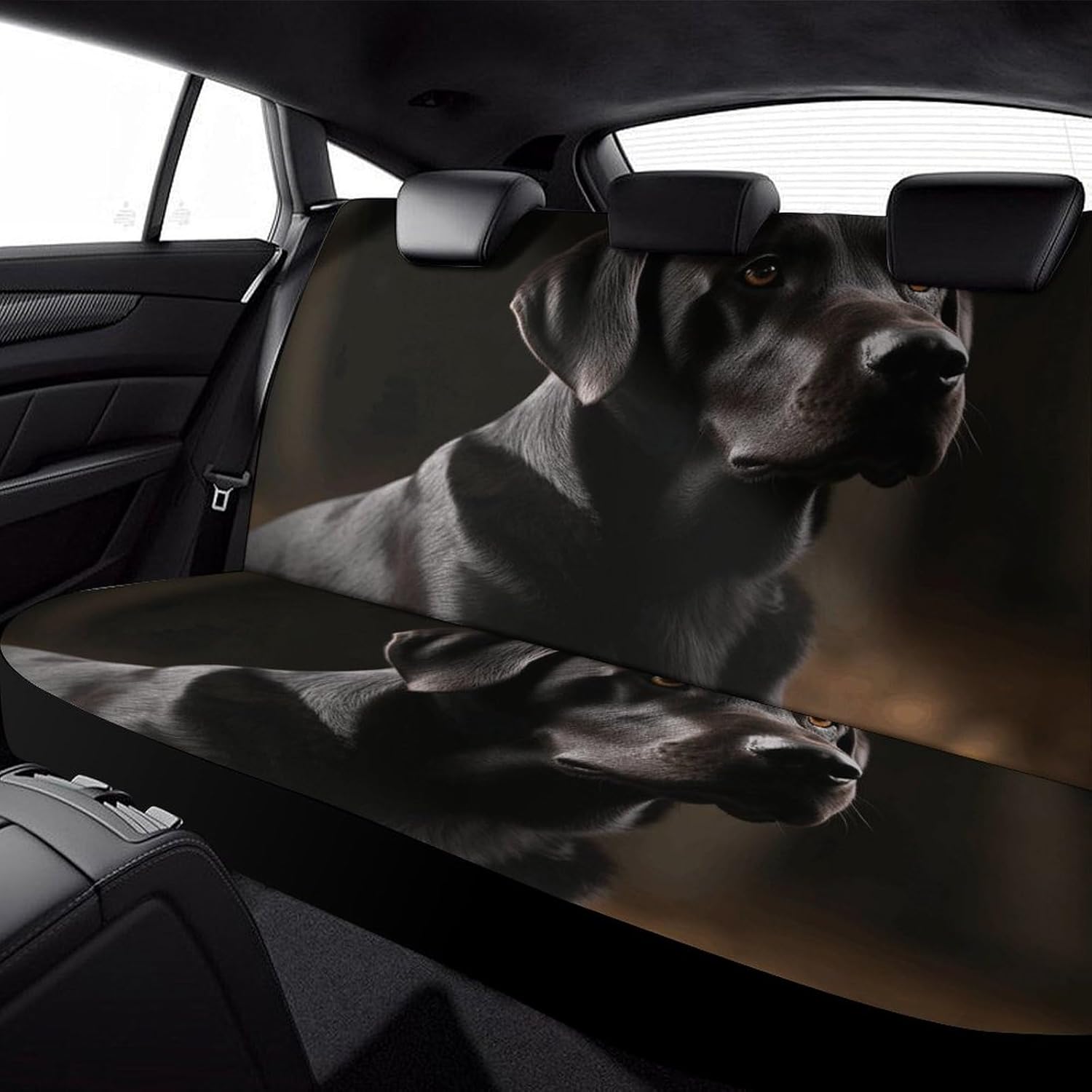 Black Labrador Car Seat Cover Car Seat Protectors Car Rear Seat Cover Non-Slip Seat Protection Cars for Jeep Van SUV Pickup Trucks