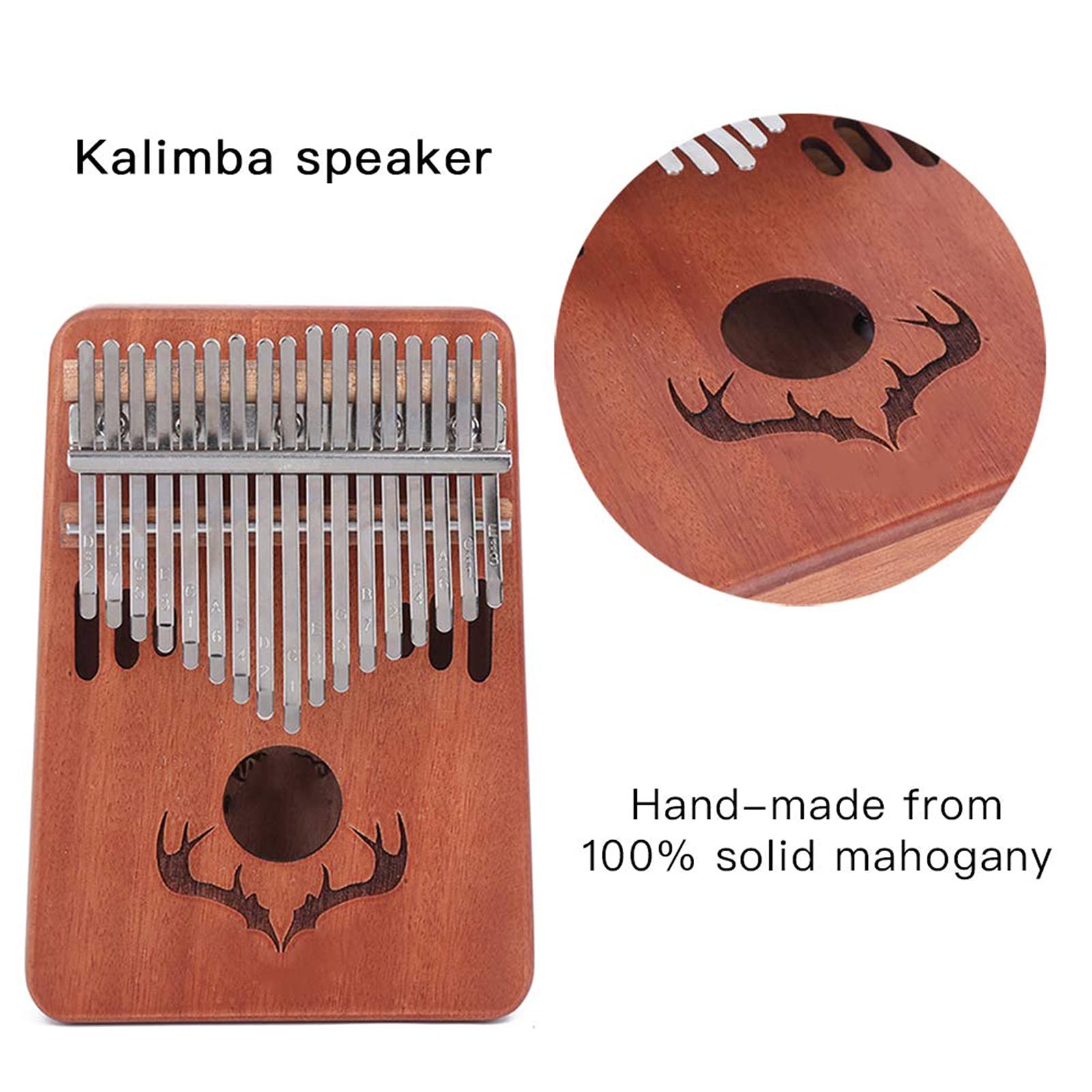 Kalimba, Instrument de Musique Adulte Piano à Pouce 17 Touches Instrument de Musique Portable Cadeaux pour Enfants et Adultes Débutants