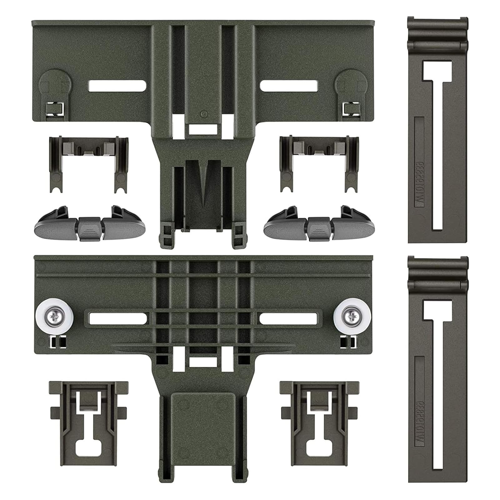 W10350376 W10350374 Dishwasher Top Rack Adjuster Part Repair Kit (10pcs) with W10195840 & W10195839 & W10250160 & W10508950 Upper Parts Fit for