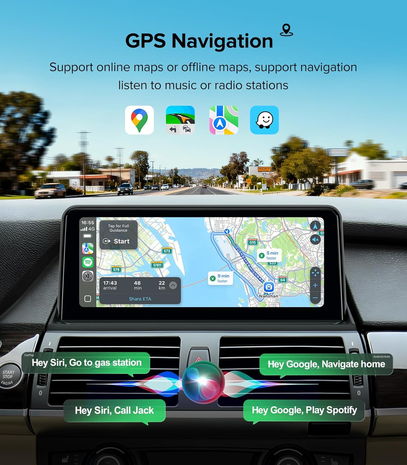 10.25" Linux Car Stereo for BMW X5 E70 X6 E71 (2007-2010) CCC System - Wireless CarPlay Android Auto Head Unit, 1920x720 HD IPS Touch Screen, Retains Factory iDrive & OEM Camera